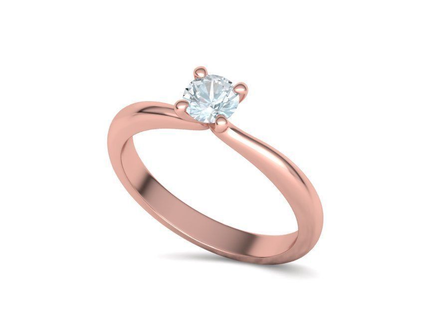Solitaire Ring 4Claw design 5mm Stone 3dmodel 3D print model_20