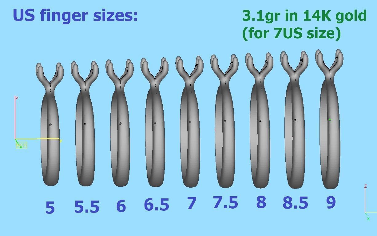 Solitaire Ring 4Claw design 5mm Stone 3dmodel 3D print model_19