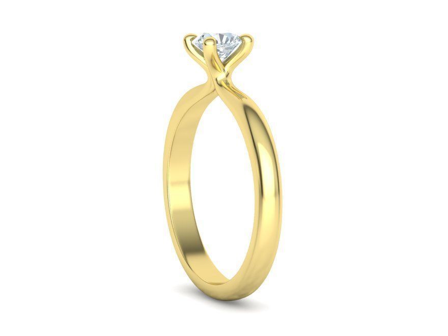Solitaire Ring 4Claw design 5mm Stone 3dmodel 3D print model_28