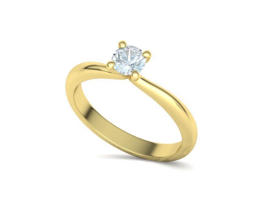 Solitaire Ring 4Claw design 5mm Stone 3dmodel 3D print model_22
