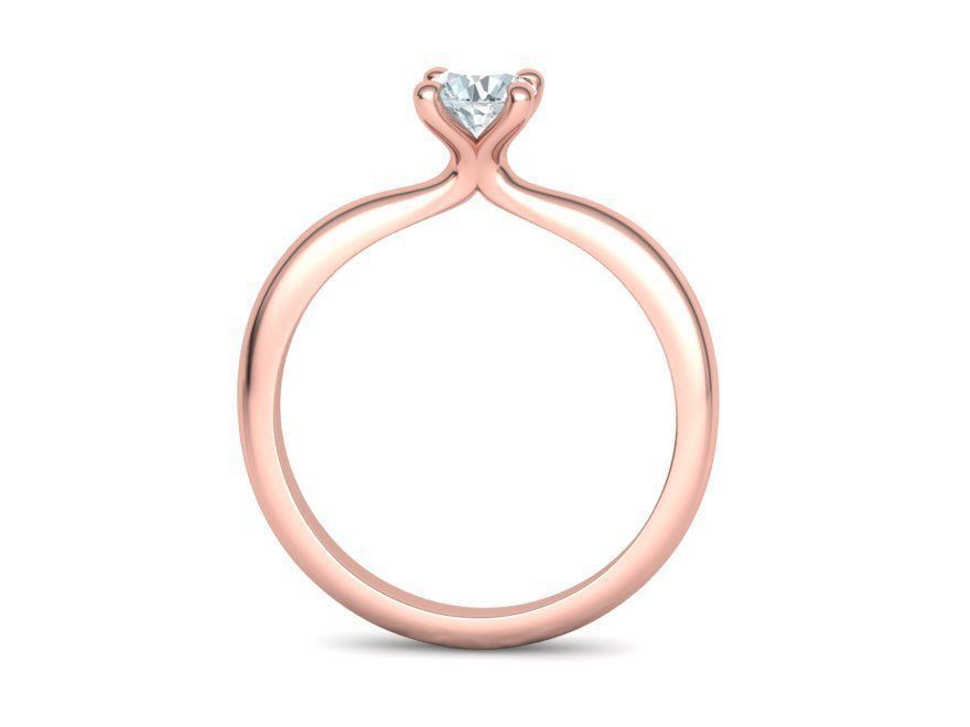 Solitaire Ring 4Claw design 5mm Stone 3dmodel 3D print model_23