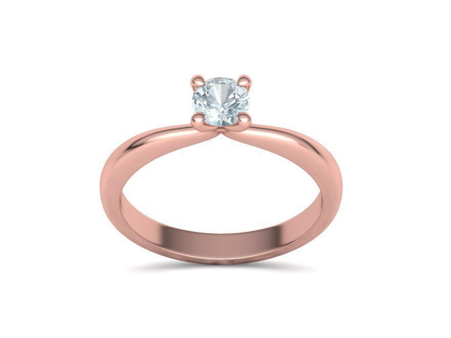 Solitaire Ring 4Claw design 5mm Stone 3dmodel 3D print model_8