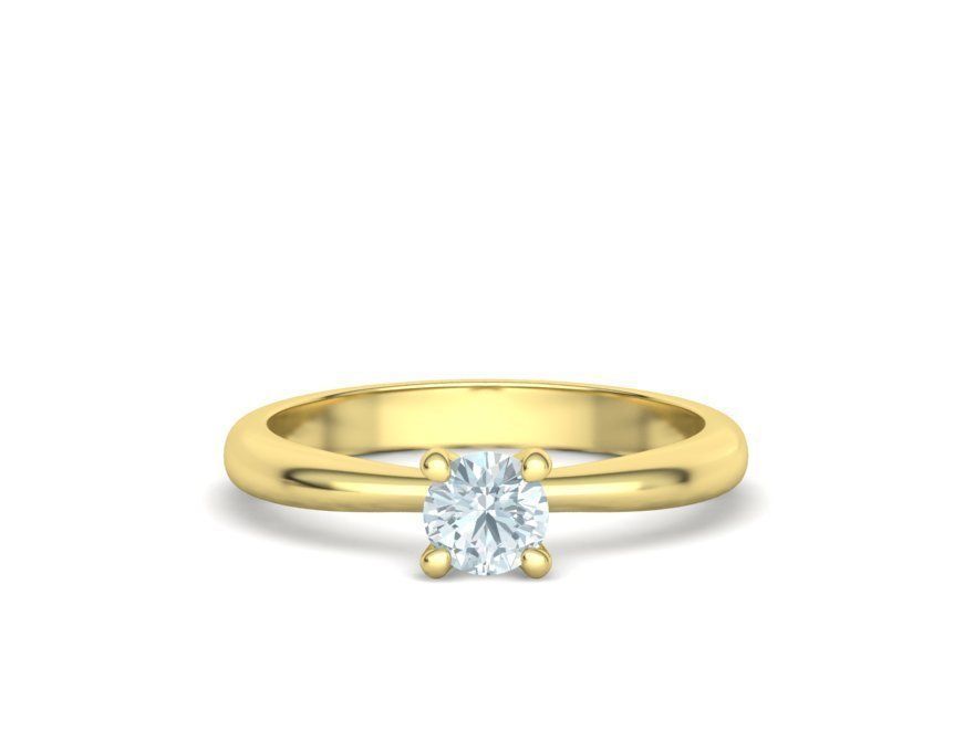 Solitaire Ring 4Claw design 5mm Stone 3dmodel 3D print model_4