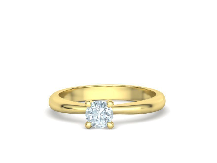 Solitaire Ring 4Claw design 5mm Stone 3dmodel 3D print model_7