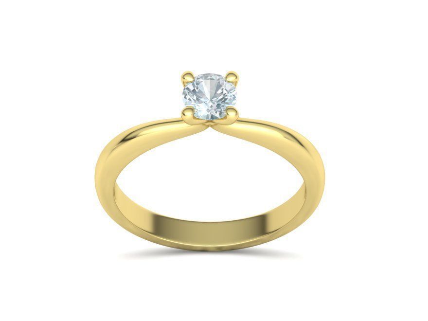 Solitaire Ring 4Claw design 5mm Stone 3dmodel 3D print model_10