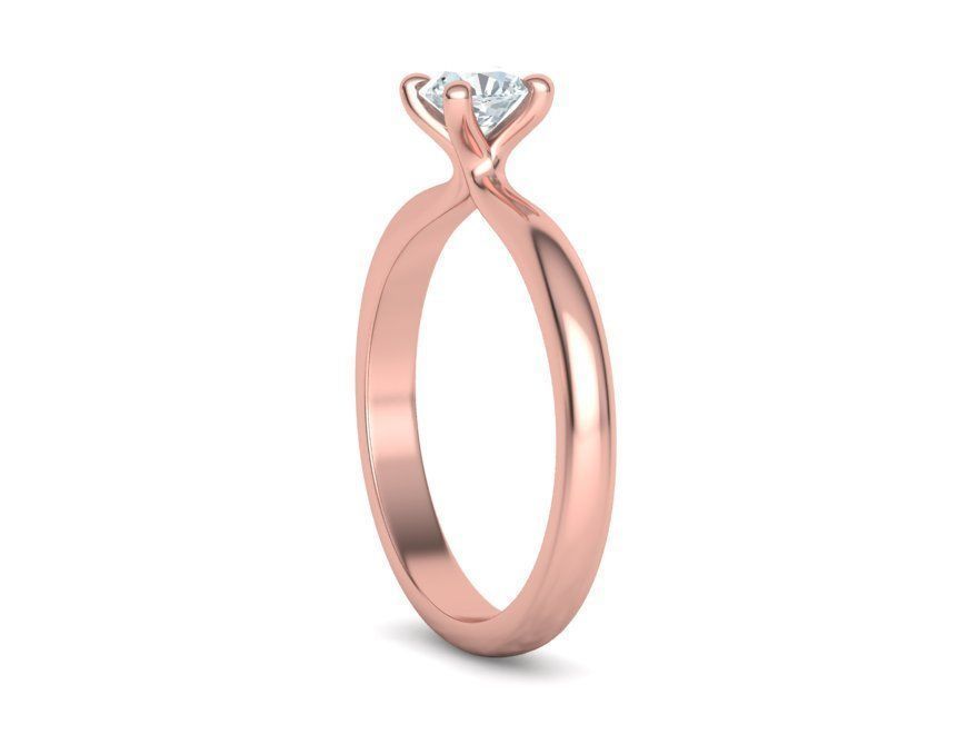 Solitaire Ring 4Claw design 5mm Stone 3dmodel 3D print model_26