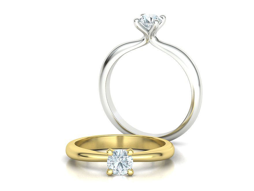 Solitaire Ring 4Claw design 5mm Stone 3dmodel 3D print model_1