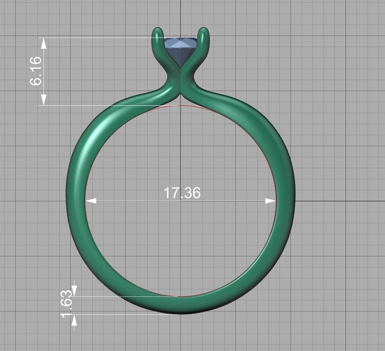 Solitaire Ring 4Claw design 5mm Stone 3dmodel 3D print model_12