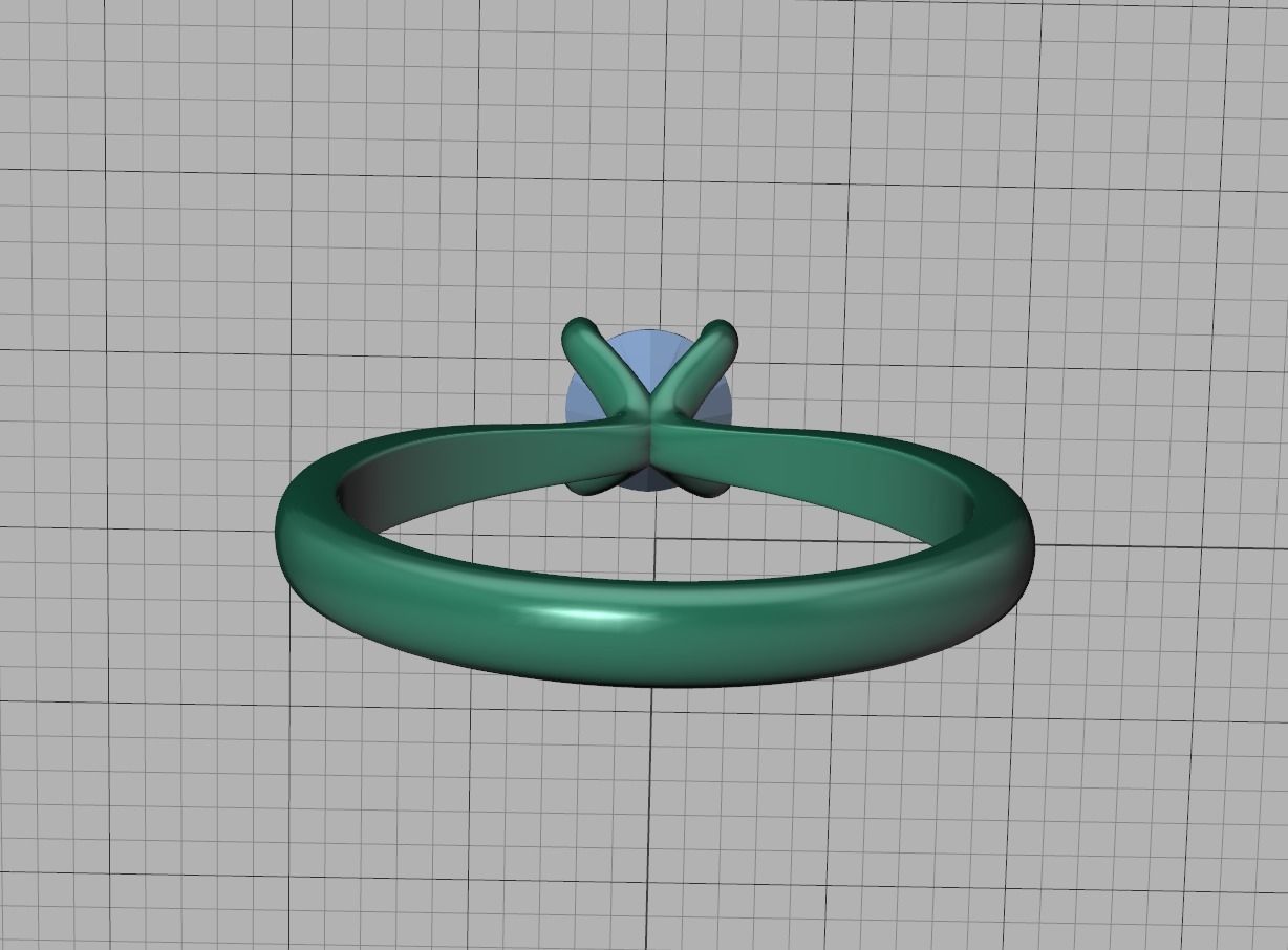 Solitaire Ring 4Claw design 5mm Stone 3dmodel 3D print model_17