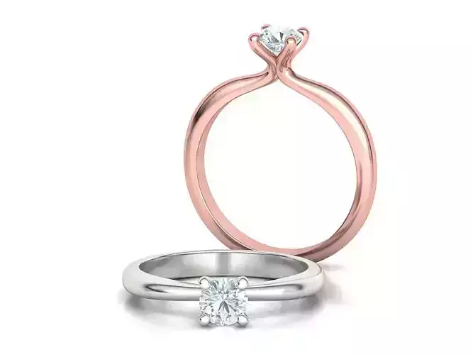 Solitaire Ring 4Claw design 5mm Stone 3dmodel