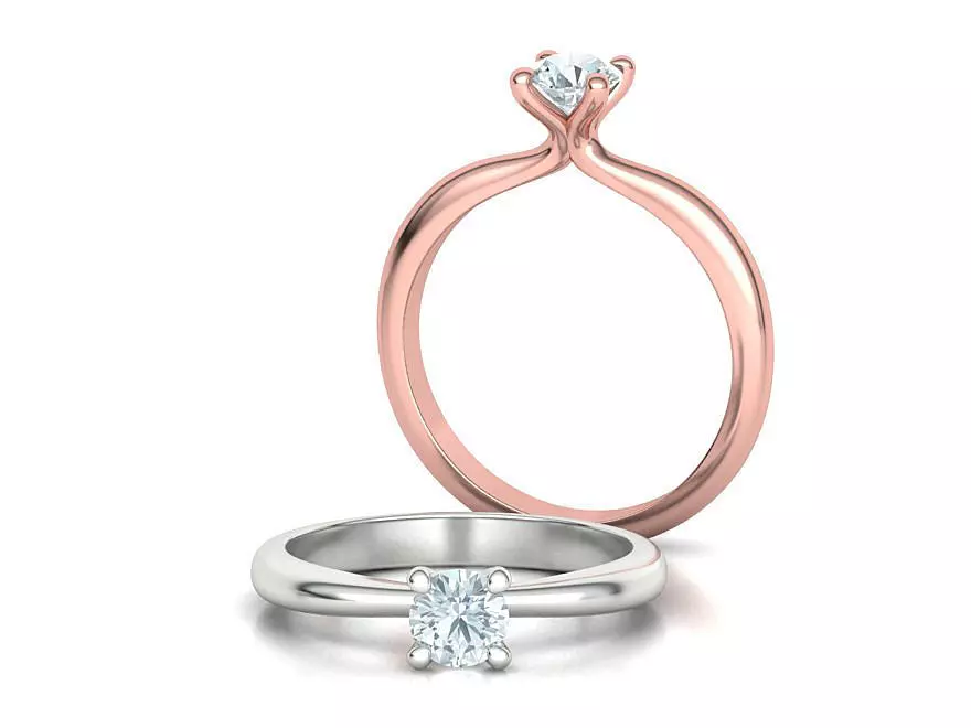 Solitaire Ring 4Claw design 5mm Stone 3dmodel 3D print model_0