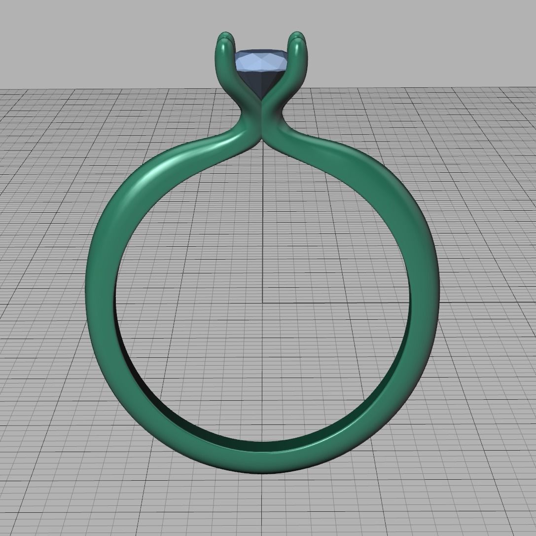 Solitaire Ring 4Claw design 5mm Stone 3dmodel 3D print model_16
