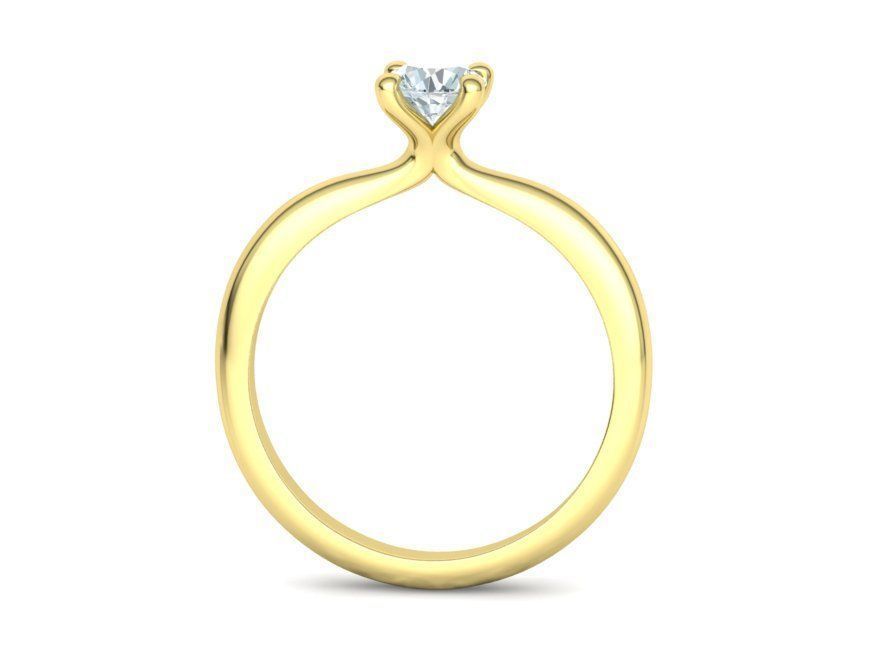 Solitaire Ring 4Claw design 5mm Stone 3dmodel 3D print model_25