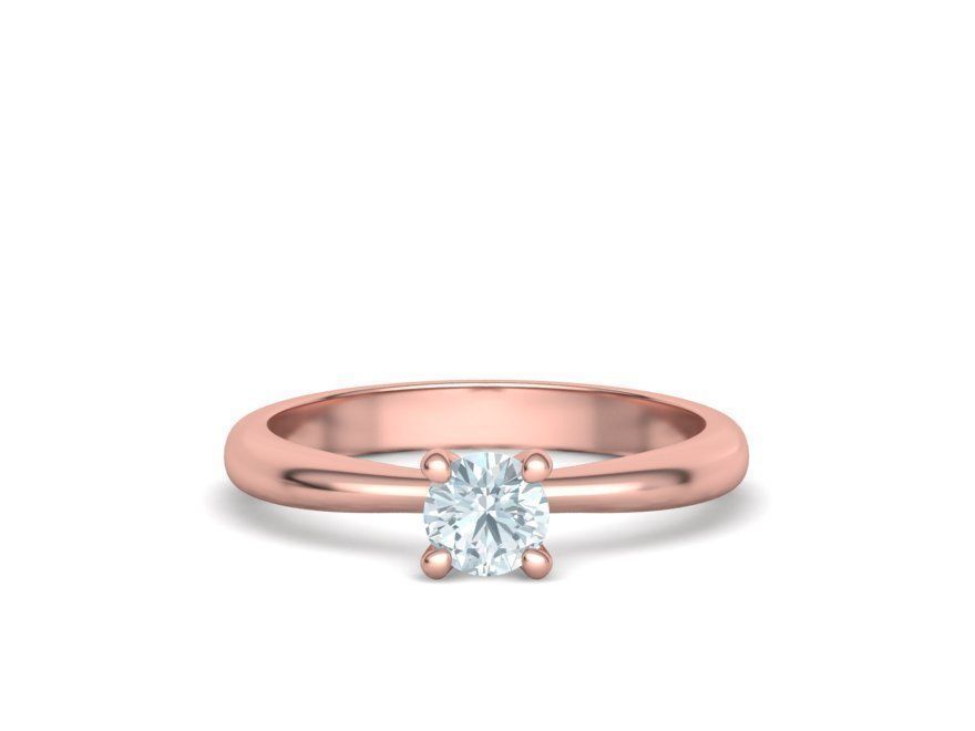 Solitaire Ring 4Claw design 5mm Stone 3dmodel 3D print model_2