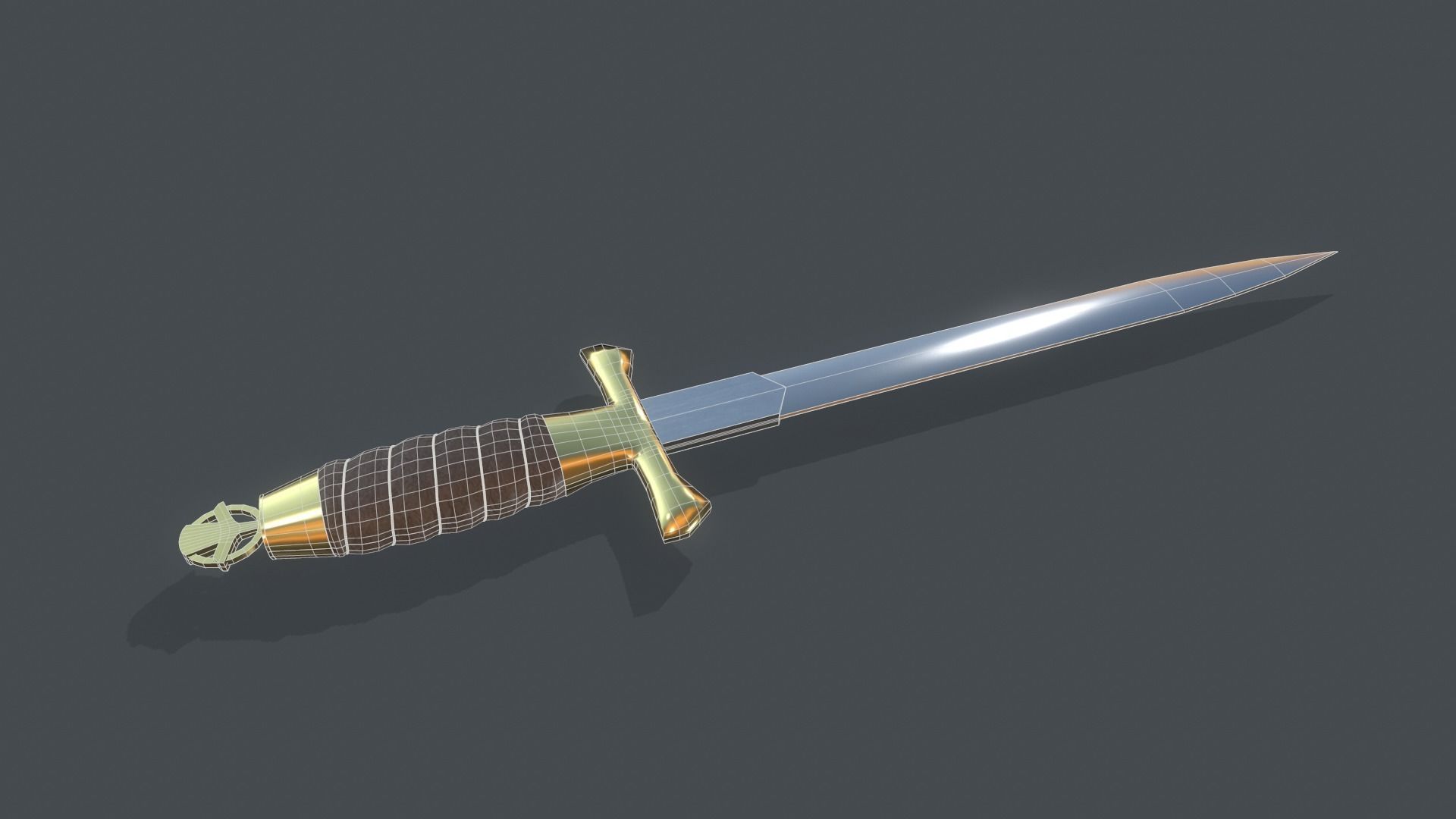 Dagger Sea Navy Low-poly 3D model_10