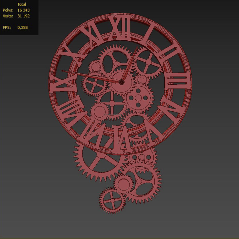 Loft clock 3D model_2