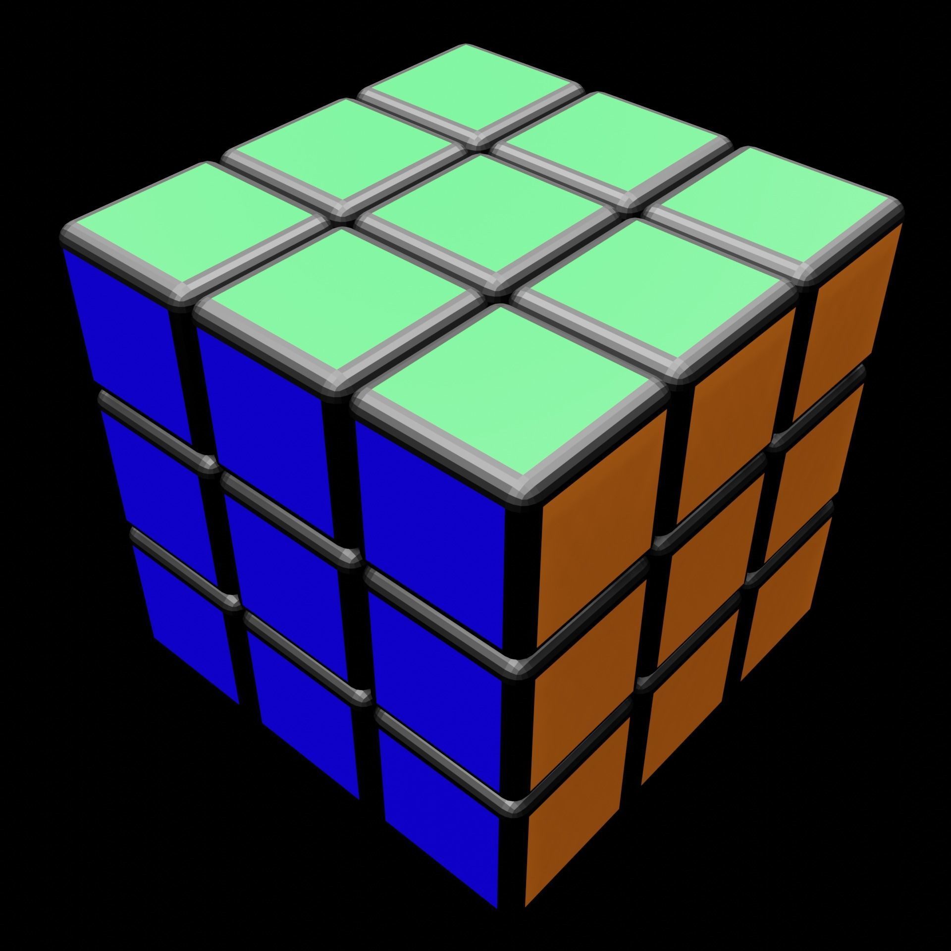Rubiks Cube Free low-poly 3D model_3