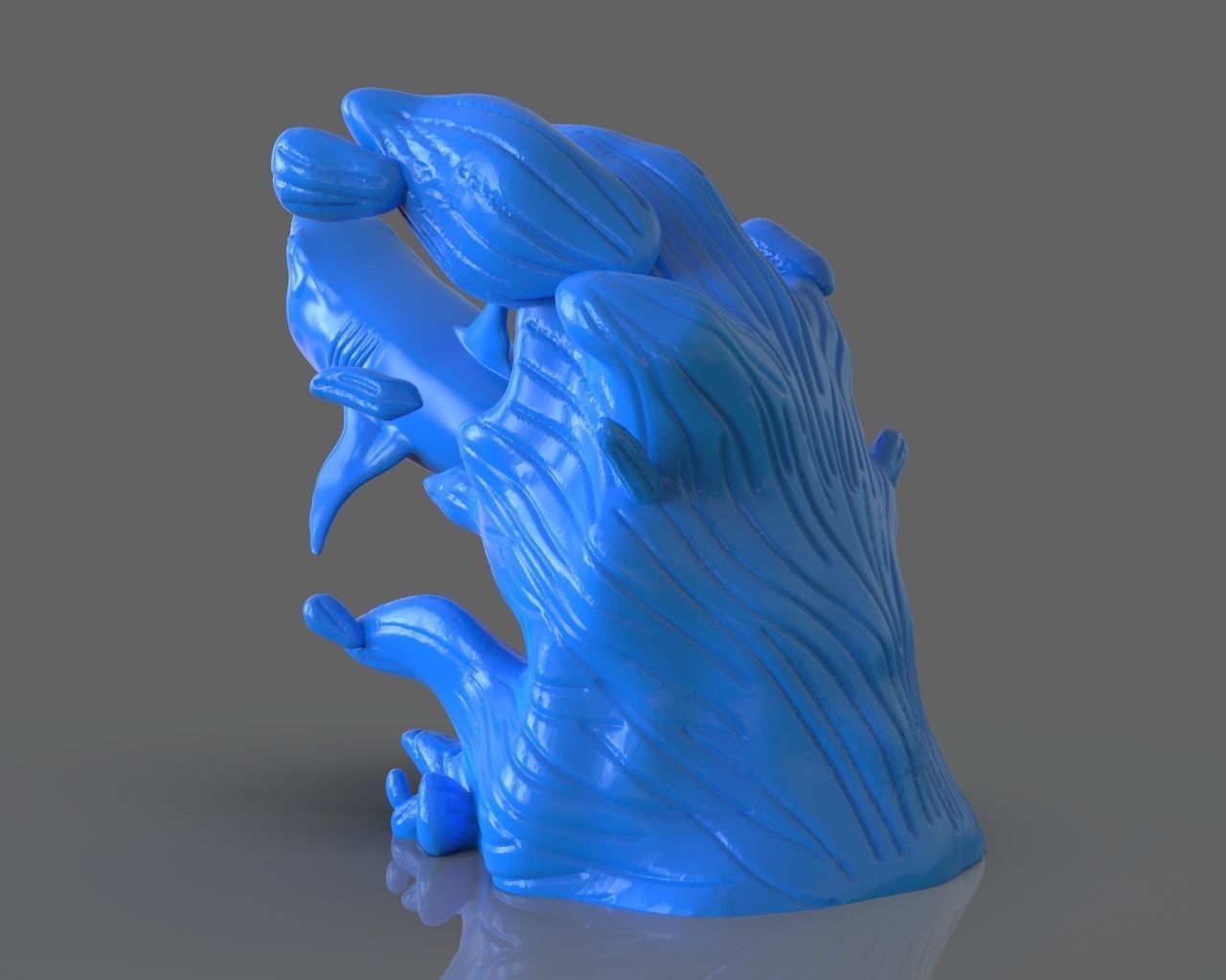 Jumping Shark Sculpure and ZBrush Timelapse 3D print model_2