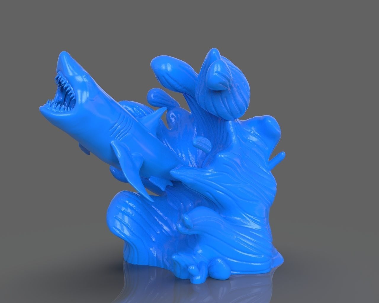 Jumping Shark Sculpure and ZBrush Timelapse 3D print model_5