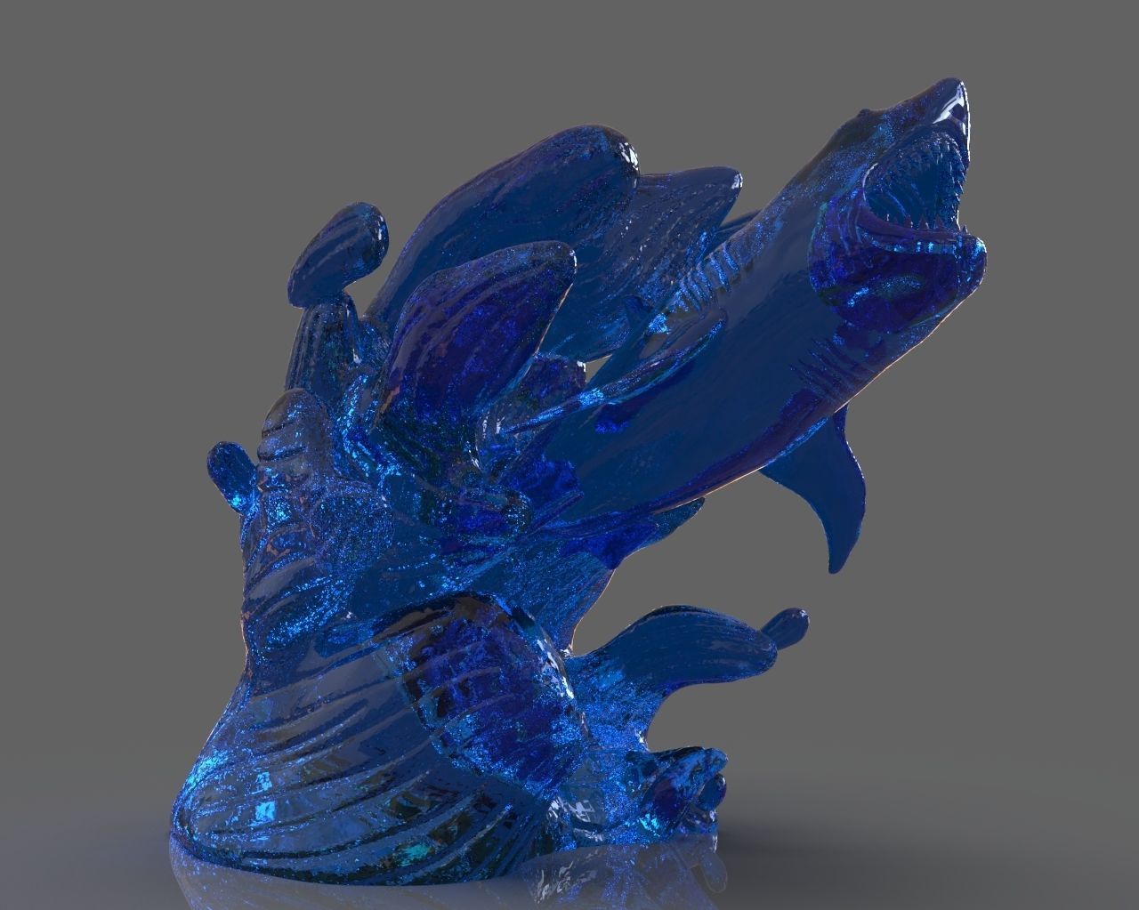 Jumping Shark Sculpure and ZBrush Timelapse 3D print model_17