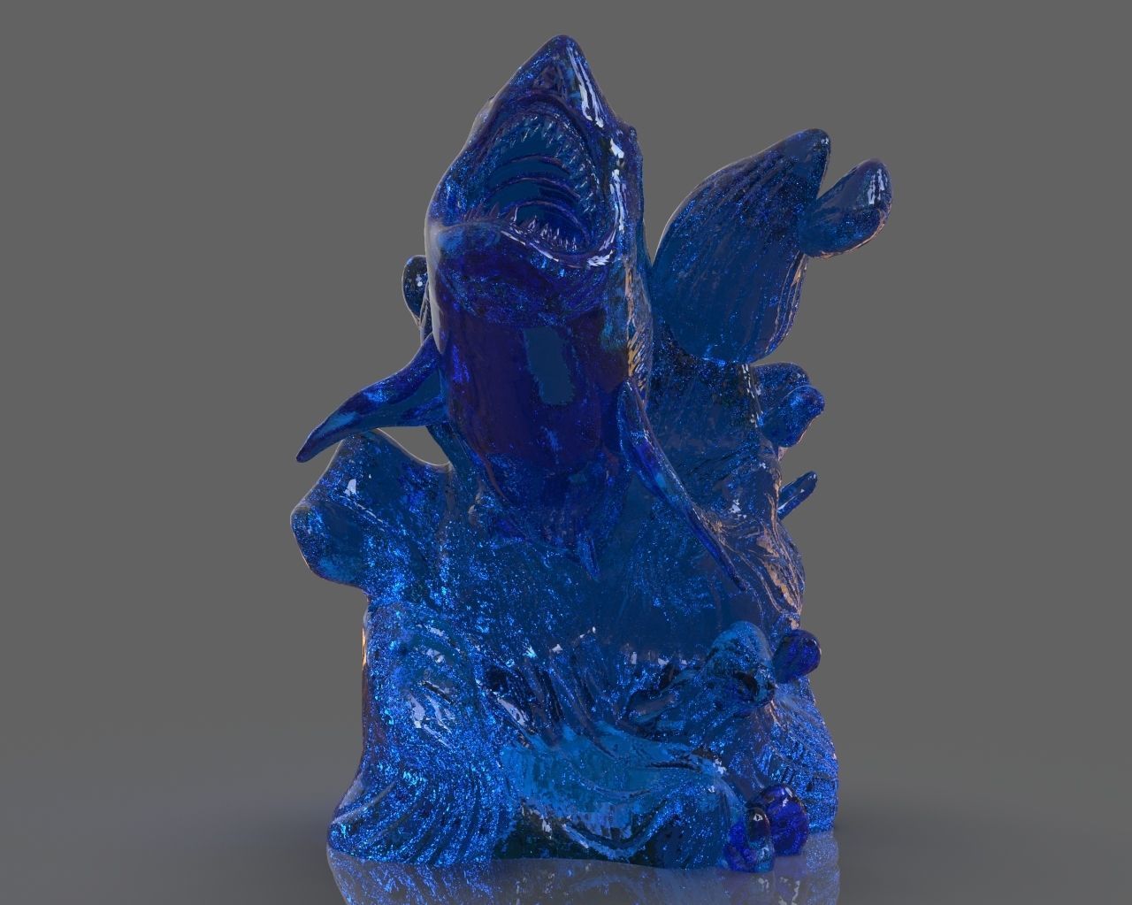 Jumping Shark Sculpure and ZBrush Timelapse 3D print model_15