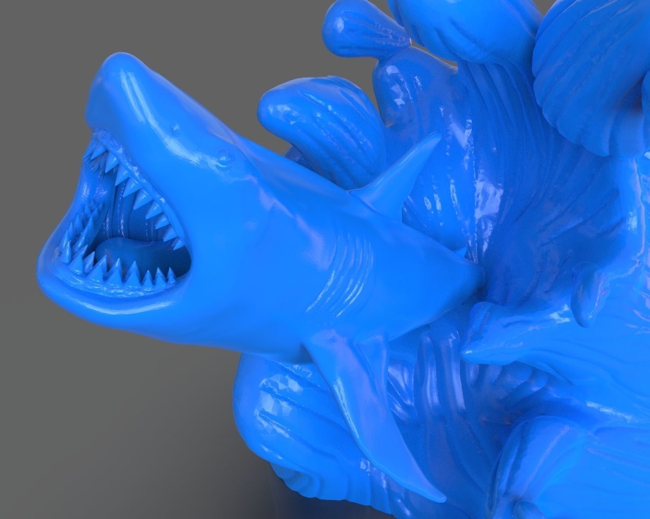 Jumping Shark Sculpure and ZBrush Timelapse 3D print model_13
