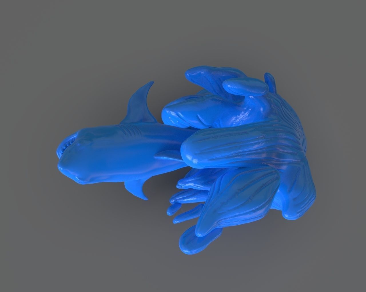 Jumping Shark Sculpure and ZBrush Timelapse 3D print model_4