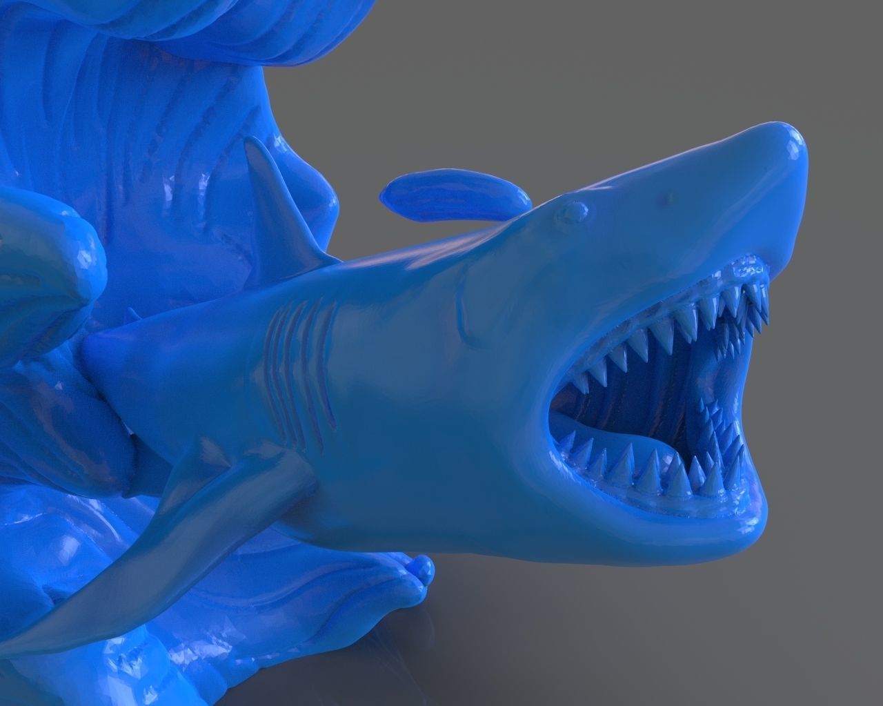 Jumping Shark Sculpure and ZBrush Timelapse 3D print model_12