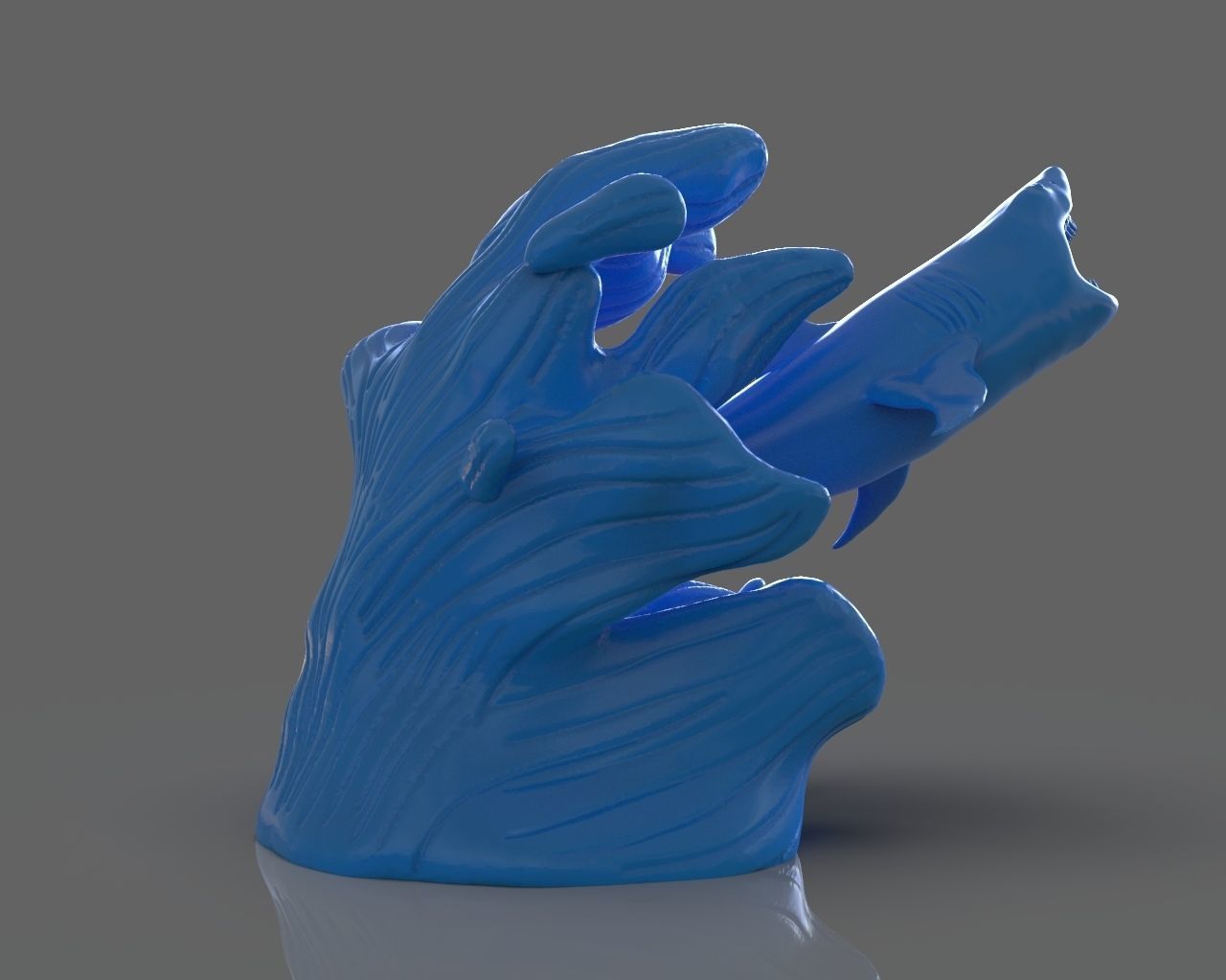 Jumping Shark Sculpure and ZBrush Timelapse 3D print model_3
