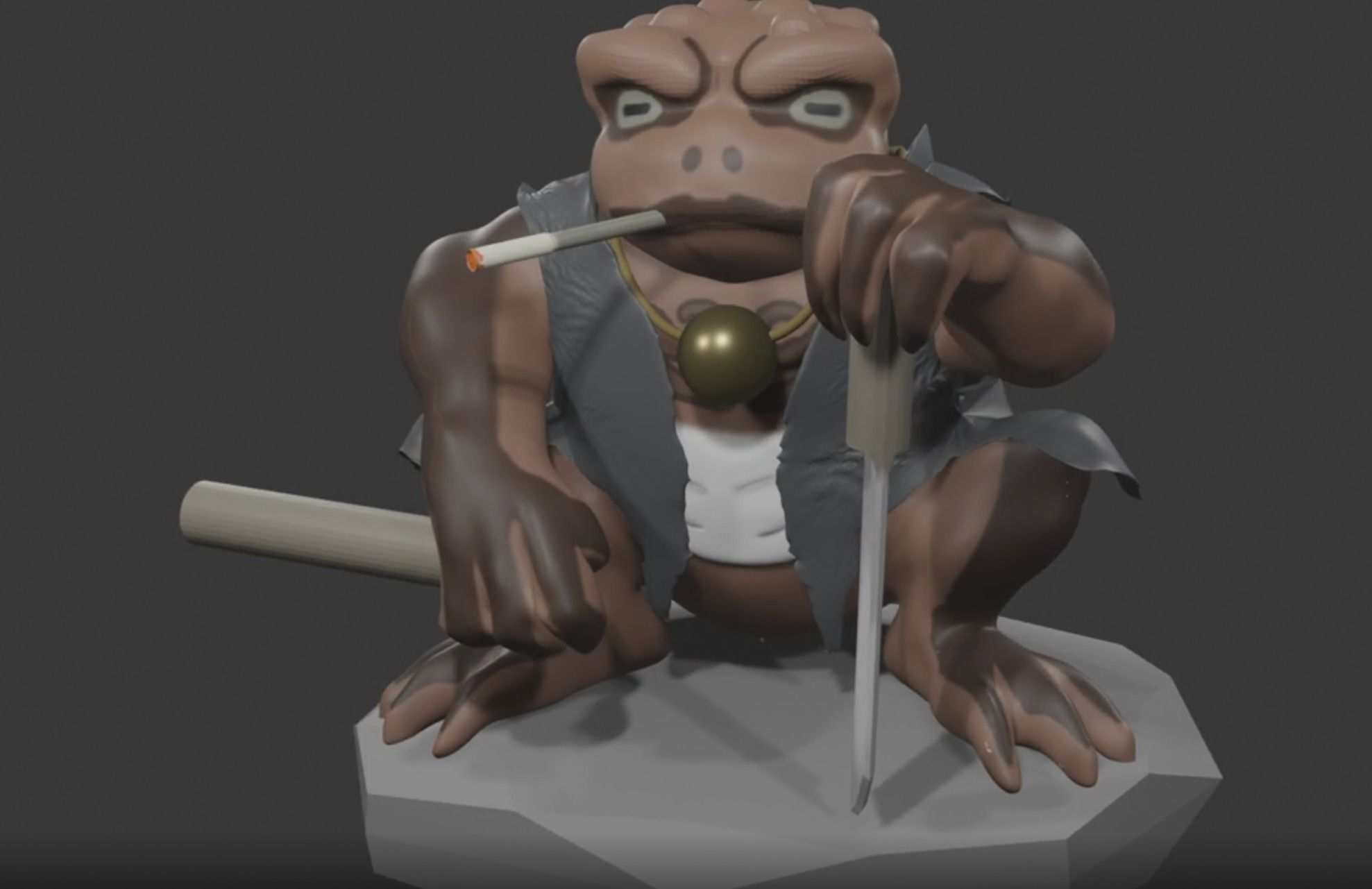 Gamakichi  3D model_3