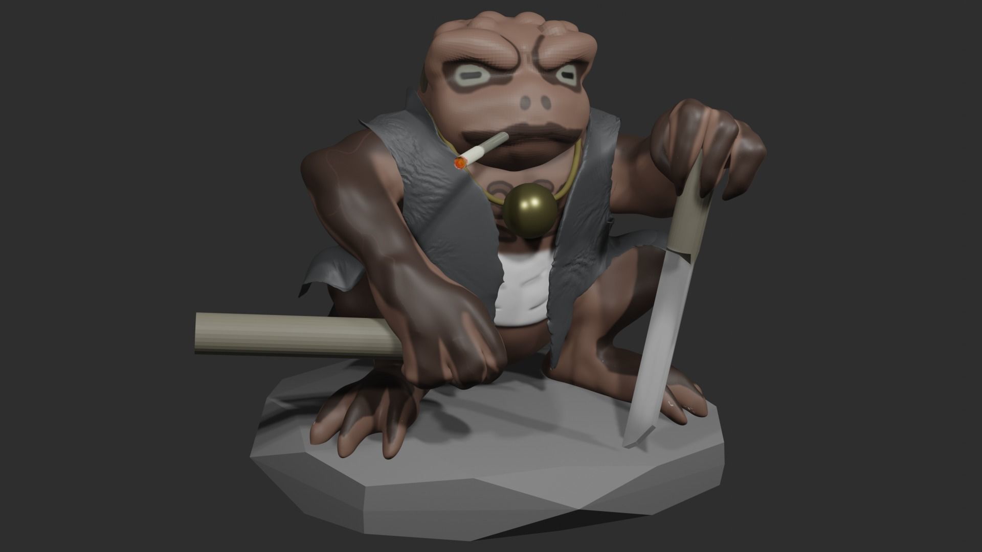 Gamakichi  3D model_0