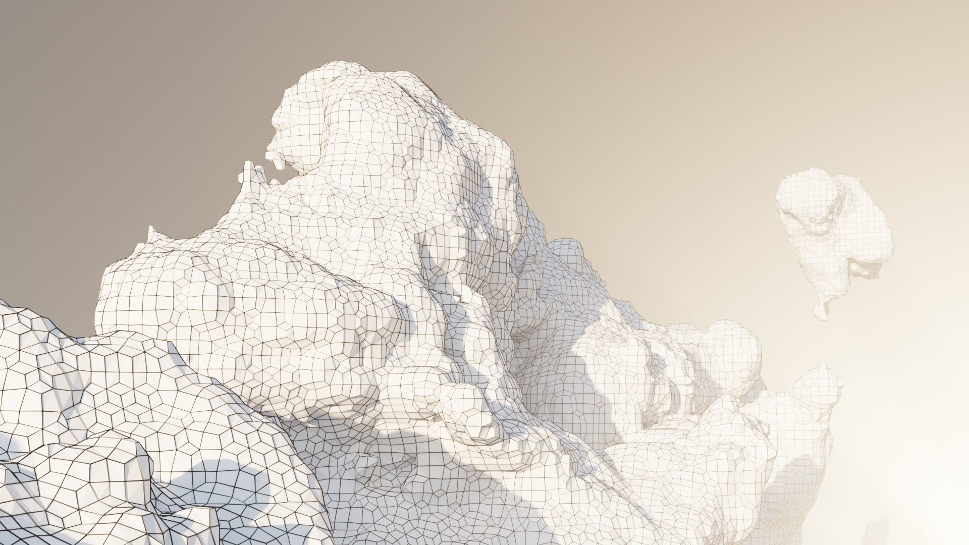 Cloud Polygon Blender 19 3D model_5