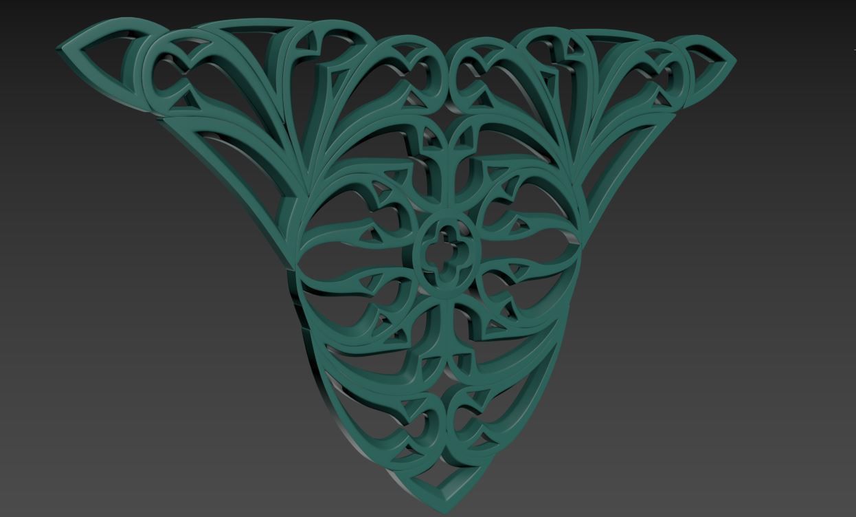 Seamless Gothic pattern 29 Low-poly 3D model_10