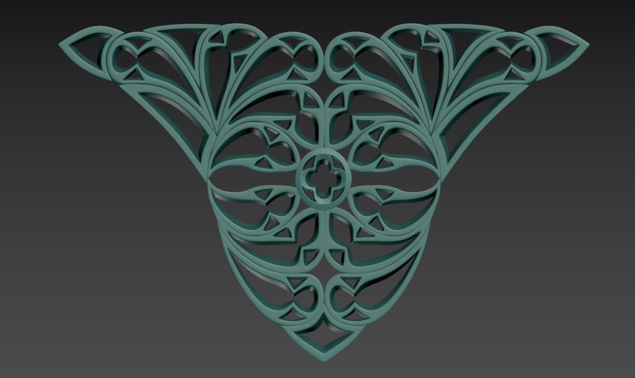 Seamless Gothic pattern 29 Low-poly 3D model_1