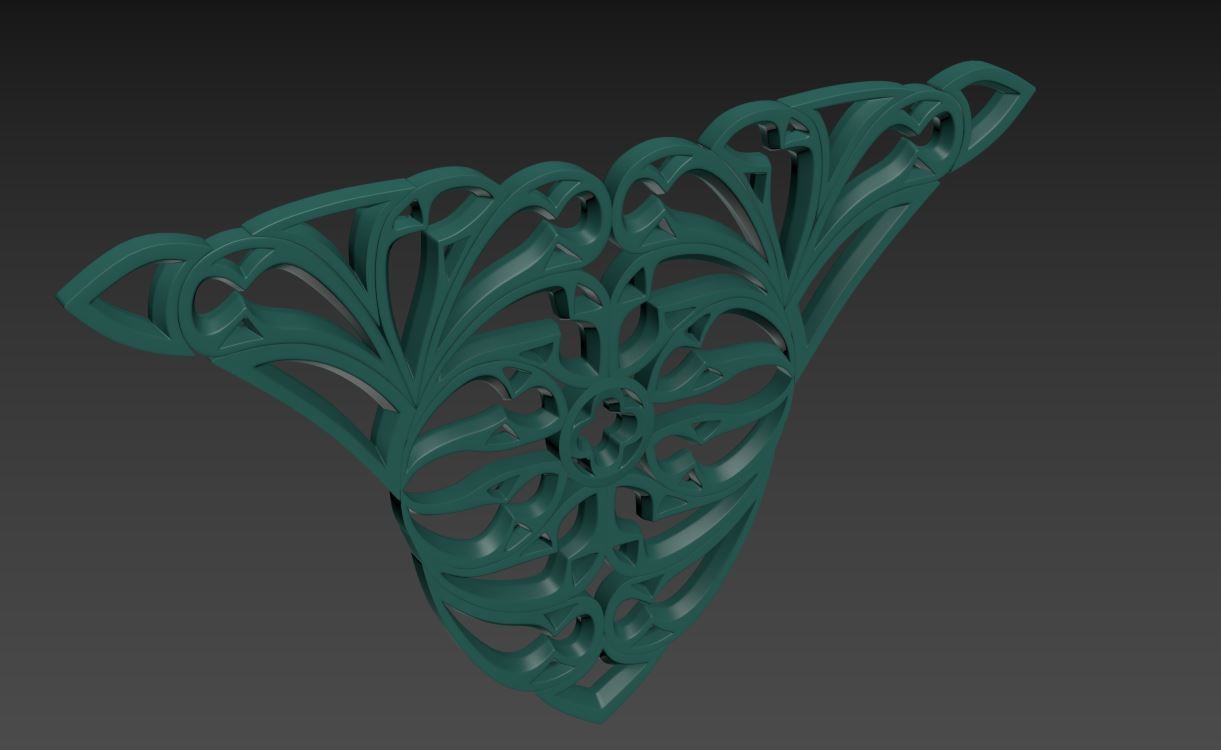 Seamless Gothic pattern 29 Low-poly 3D model_6