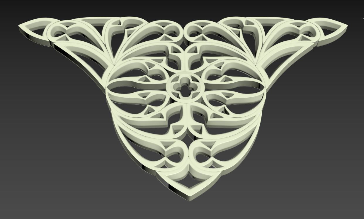 Seamless Gothic pattern 29 Low-poly 3D model_3