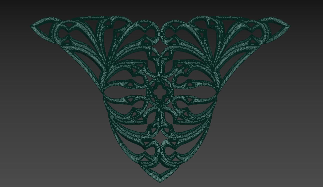 Seamless Gothic pattern 29 Low-poly 3D model_8