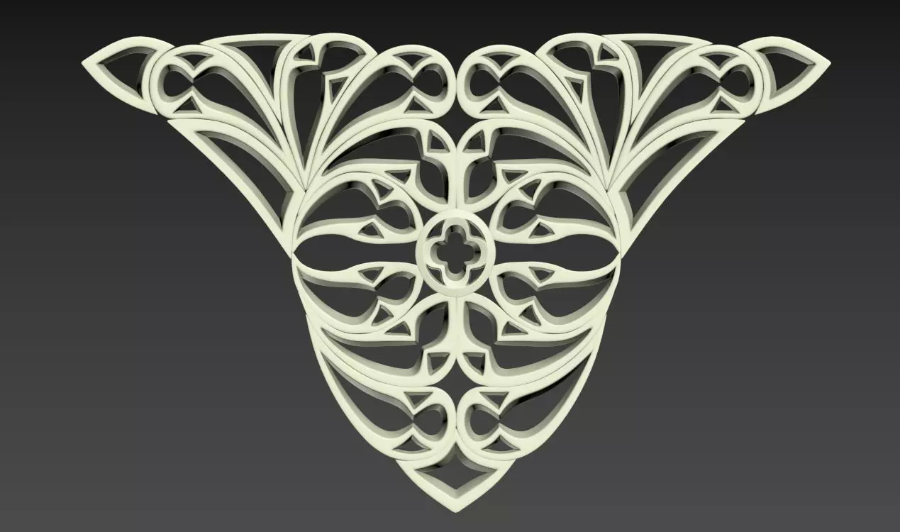 Seamless Gothic pattern 29 Low-poly 3D model_0