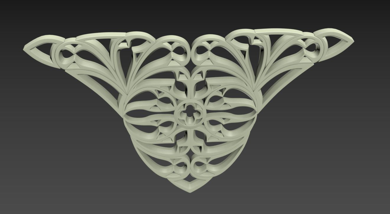 Seamless Gothic pattern 29 Low-poly 3D model_4