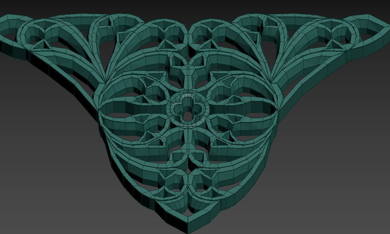 Seamless Gothic pattern 29 Low-poly 3D model_9