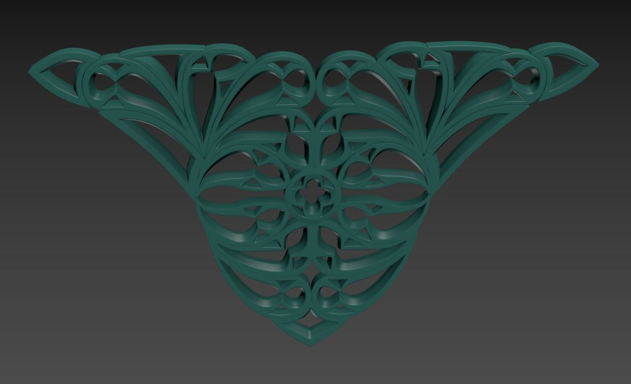 Seamless Gothic pattern 29 Low-poly 3D model_11