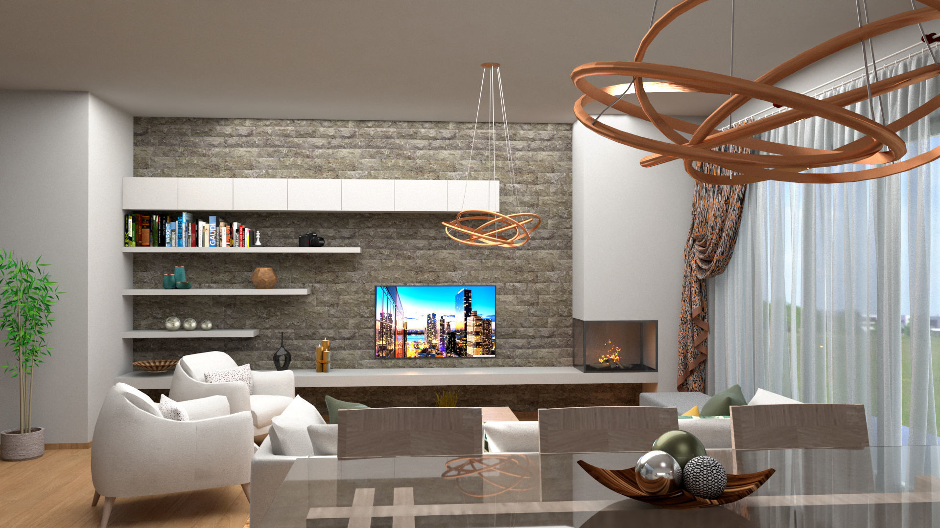 Living Room Design 3D model_3