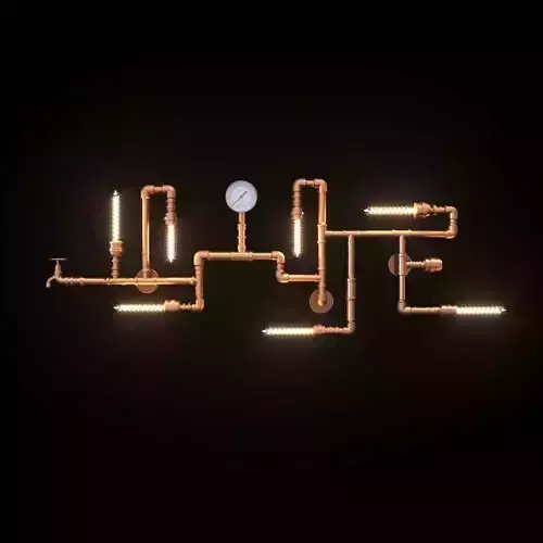 Wall lamp made of pipes LOFT