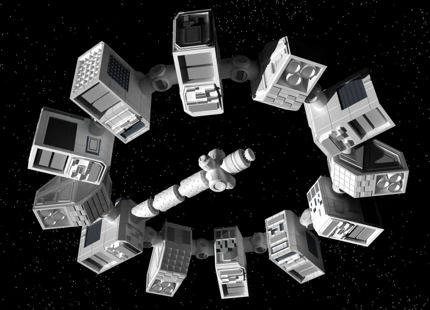 Spaceship endurance interstellar space ship Low-poly 3D model_18