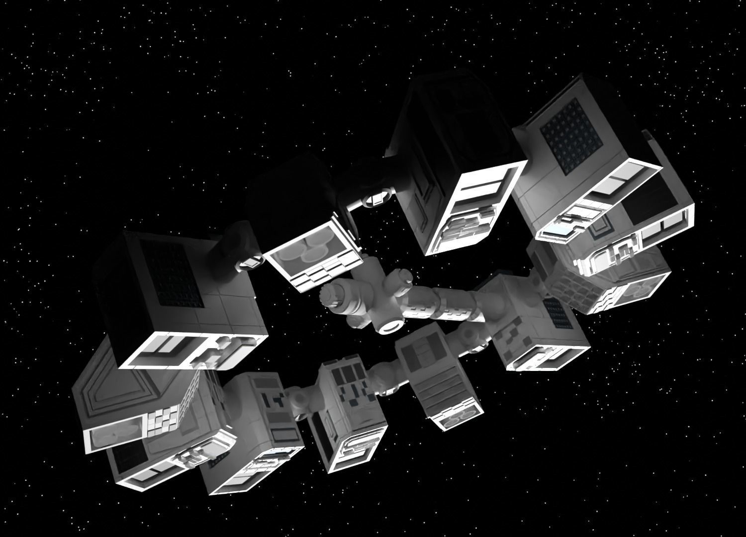 Spaceship endurance interstellar space ship Low-poly 3D model_2