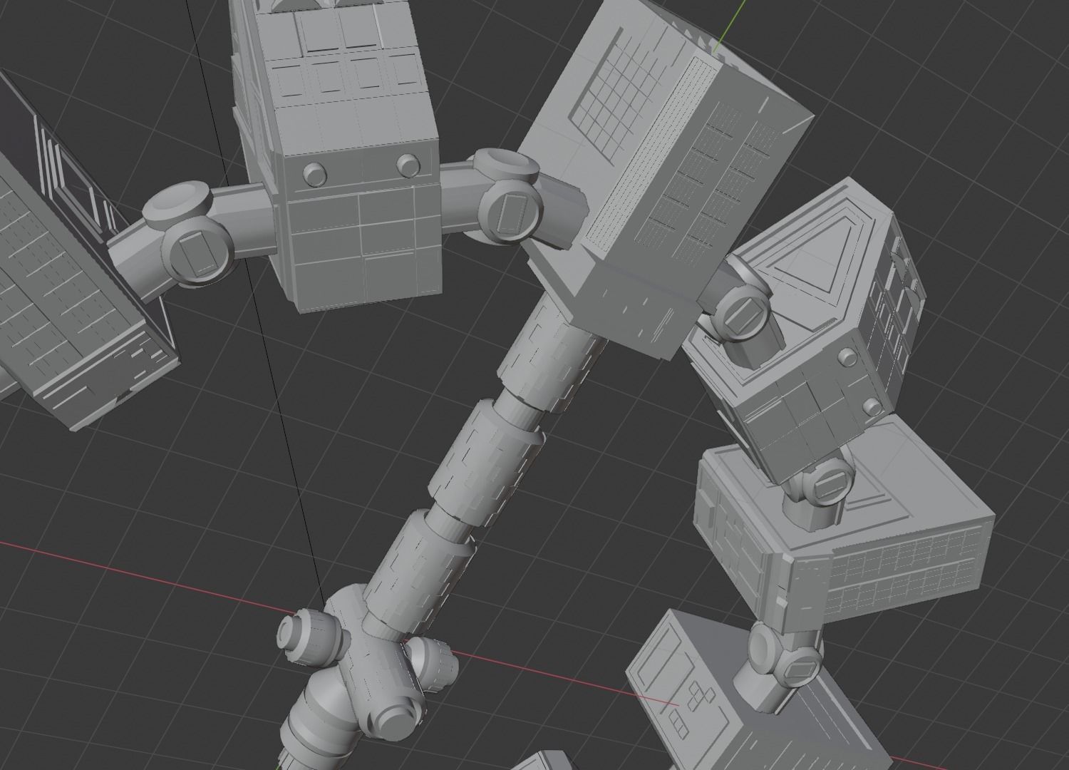 Spaceship endurance interstellar space ship Low-poly 3D model_11