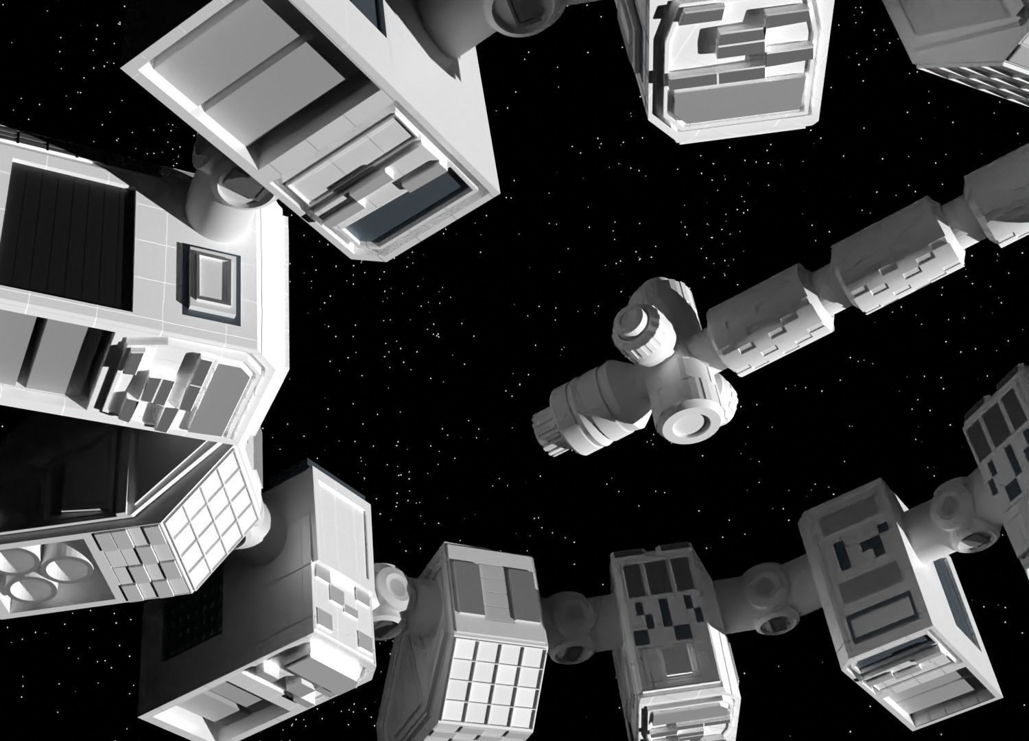 Spaceship endurance interstellar space ship Low-poly 3D model_5