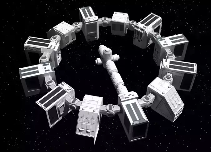 Spaceship endurance interstellar space ship Low-poly 3D model