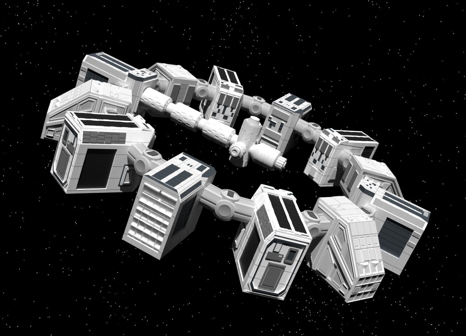 Spaceship endurance interstellar space ship Low-poly 3D model_16