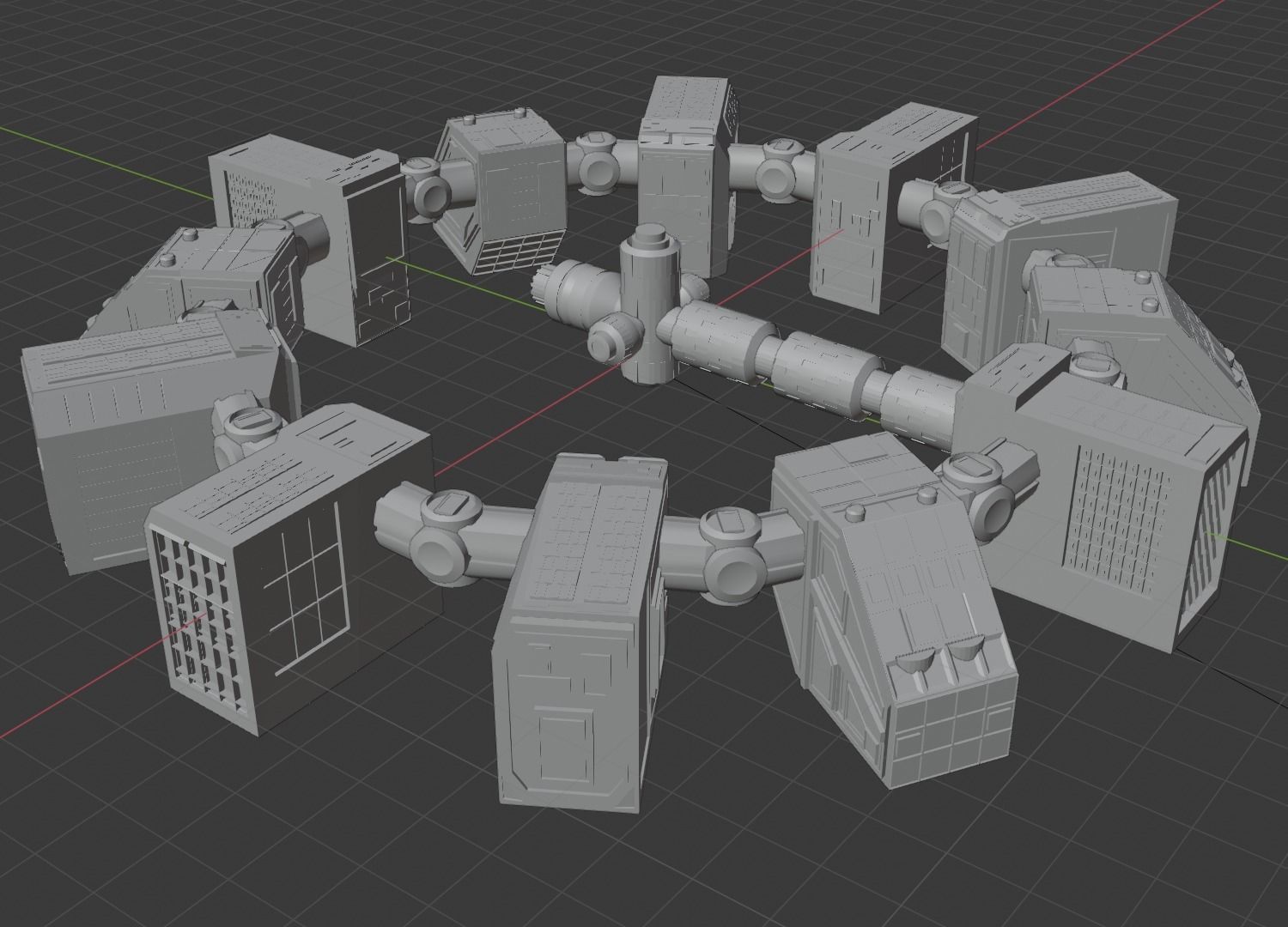 Spaceship endurance interstellar space ship Low-poly 3D model_9